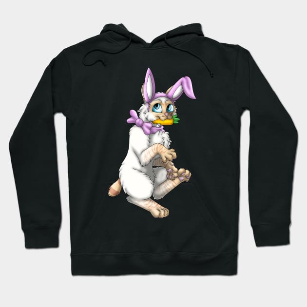 Bobtail BunnyCat: Red Lynx Point (Pink) Hoodie by spyroid101